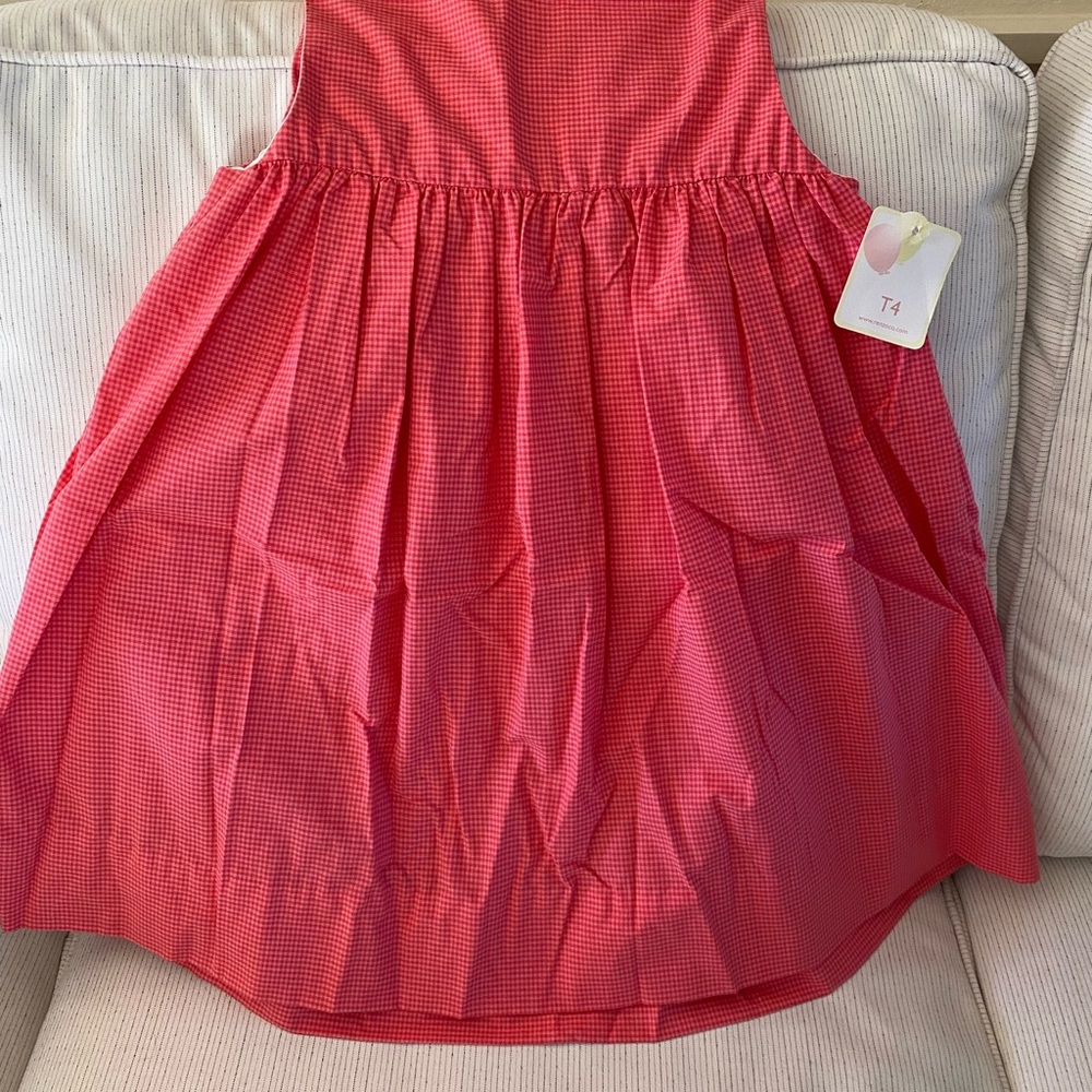Girls Petit Ami sundress size 4T - red and pink small check print- never worn